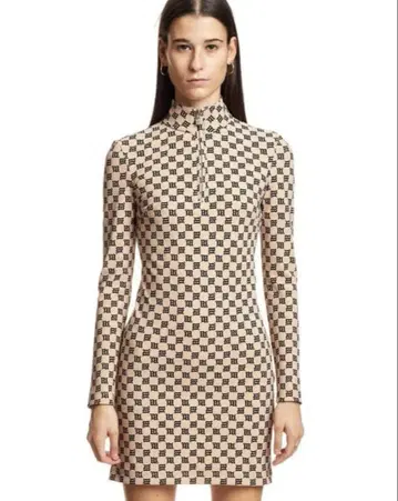 MISBHV 미스비헤이브 모노그램 패턴 미니 원피스 마린세르