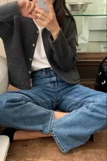 ounce / rene round tweed knit jacket