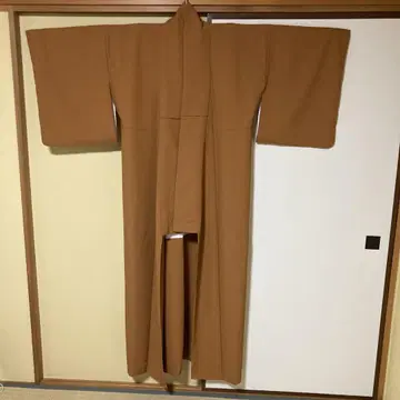 미사용 새상품 카멜 브라운 토레 실룩 이로무지 워셔블 기모노 이중 기모노
