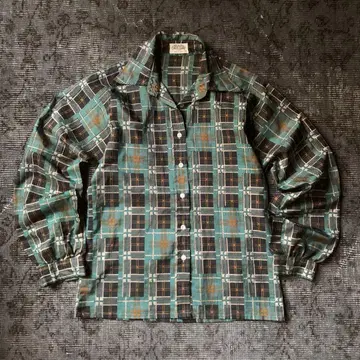 프랑스제 90s 패턴 셔츠 레트로 체크 vintage 빈티지 구제 의류