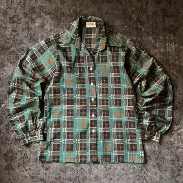 프랑스제 90s 패턴 셔츠 레트로 체크 vintage 빈티지 구제 의류