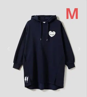 새상품 그라니프 뷰티풀 섀도우 후드 원피스 M 네이비