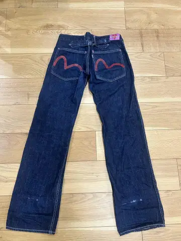 evisu donna 다크 블루 데님 팬츠 핑크 카모메