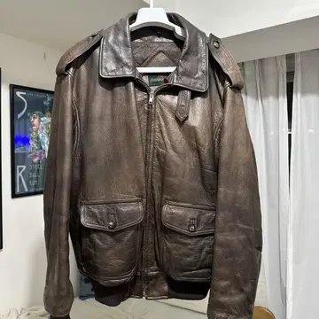 Abercrombie & Fitch 브라운 가죽 자켓 XL