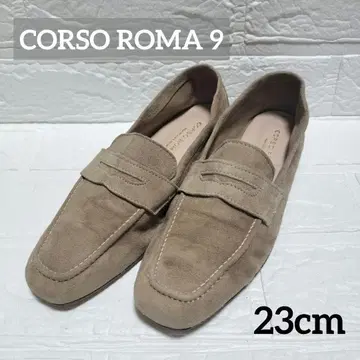 CORSO ROMA 9 모카신 플랫슈즈 스웨이드 베이지 23