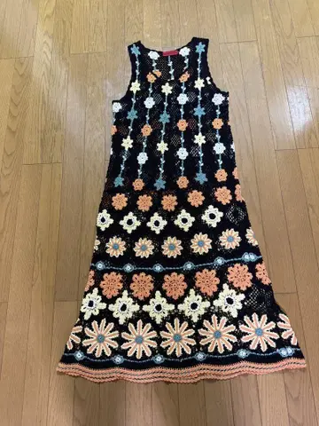 SUPER HAKKA 슈퍼 하카 손뜨개질 레이스 원피스 면 100%