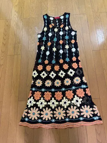 SUPER HAKKA 슈퍼 하카 손뜨개질 레이스 원피스 면 100%