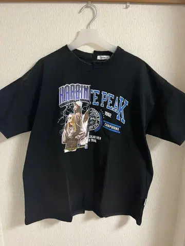 perushu 블랙 T셔츠 그래픽 프린트