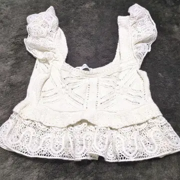 ZARA 아이보리 레이스 편직 뷔스티에 EU 36