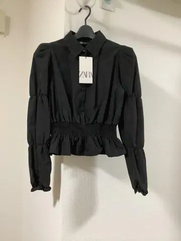 자라 ZARA 택 포함 미사용 새상품 블랙 긴팔 블라우스