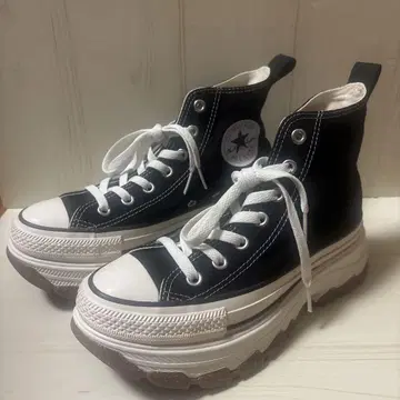 새상품급 ALL STAR 블랙 하이컷 스니커즈 통굽 24.0cm