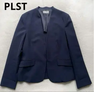 플라스테 소모우라이크 2way 스트레치 칼라리스 자켓 노카라 네이비