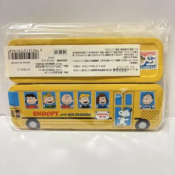 스누피 버스 반창고 컷반 캔 케이스 50주년 스쿨버스 캔