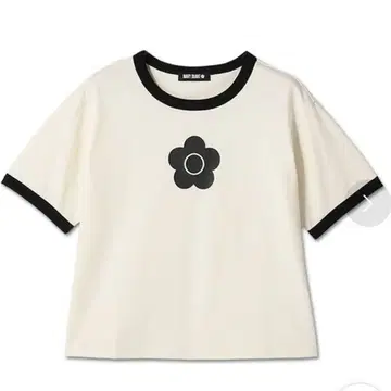 새상품 MARY QUANT 데이지 링거 T셔츠 아이보리