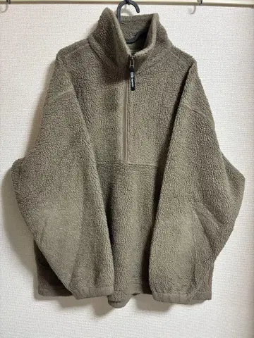 Hanes 베이지 플리스 자켓 하프 지퍼