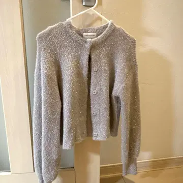 La boutique BonBon 라메 샤기 니트 가디건