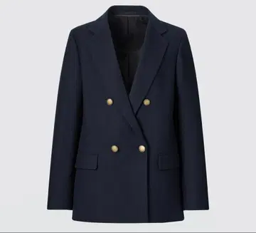 택 포함 새상품 테일러드 울 더블 자켓 네이비 UNIQLO 유니클로