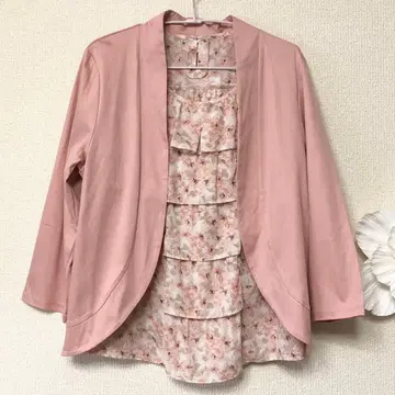 앨리스버리 L 꽃무늬 튜닉 가디건 앙상블 L 13호 핑크 새상품