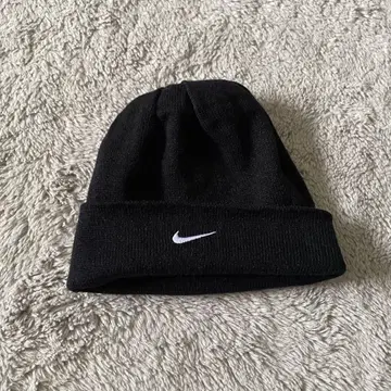 00s NIKE 니트 모자 비니 리버서블 블랙 그레이 새상품