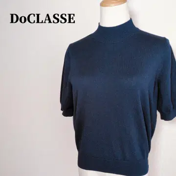 DoCLASSE 두클라쎄 하이넥 반팔 니트탑 네이비 XL