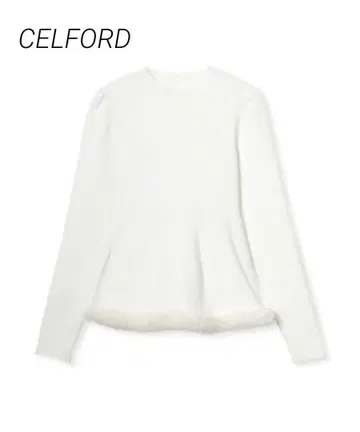 셀포드 CELFORD 퍼 헴 페플럼 니트 풀오버 36