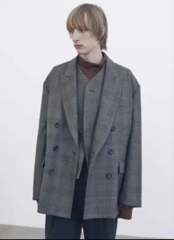 stein 오버사이즈 더블 브레스티드 재킷