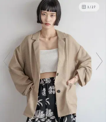 린넨 라이크 메쉬 자켓