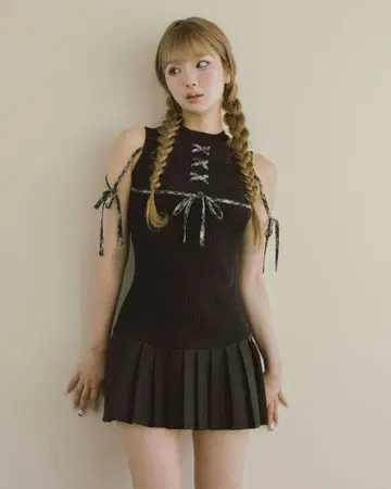 darich 도킹 레이스업 미니 원피스 FL