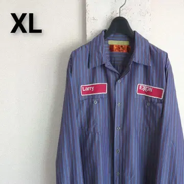 구제 의류 RED KAP 레드캡 긴팔 스트라이프 블루 워크 셔츠