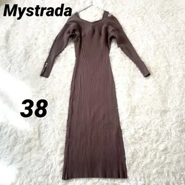 mystrada 레이어드 리브 원피스 니트 원피스 마이 스트라다 M