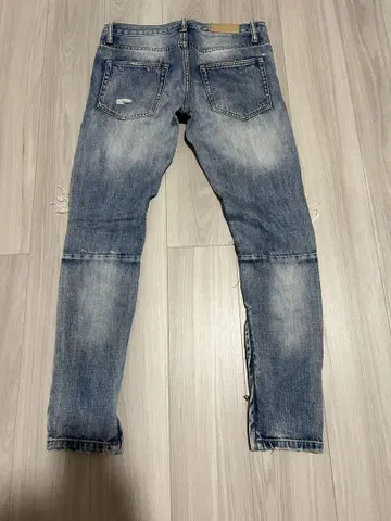 MII 데미지 가공 블루 데님 스키니 핏