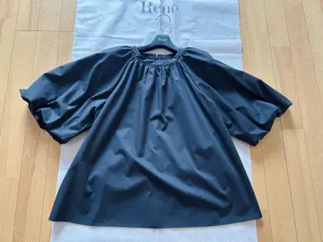 PLST 플라스테 코튼 블렌드 벌룬 블라우스 블랙 S