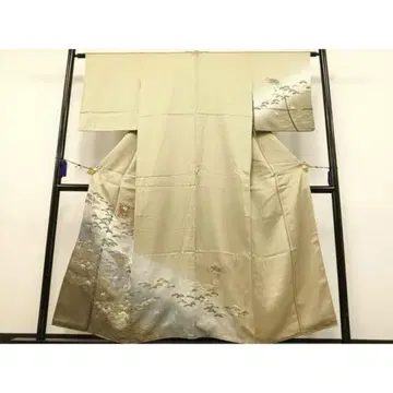 호몬기 자수 조개통 초화송문 운염 금실 금채 순수 실크 일품