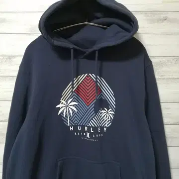Hurley 후드티 L 네이비 속기모 포켓 포함 USA 구제 의류