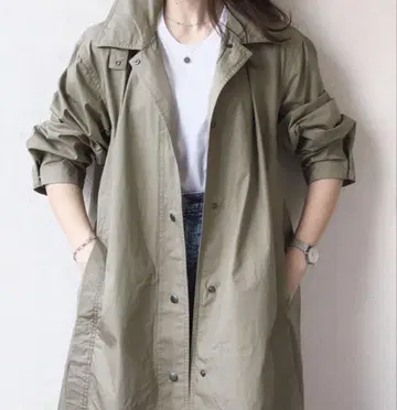 UNIQLO U 유니클로 U 라이트 롱 코트 올리브 Ssize