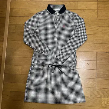 adidas 하운드 투스 패턴 폴로 원피스 S 사이즈