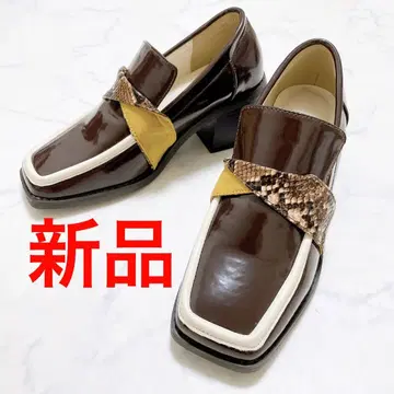 2 [ 새상품 ] MURUA(무루아) 스퀘어토 로퍼 브라운 22.5cm