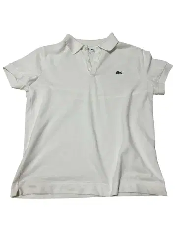 LACOSTE 슬림핏 화이트 피케 셔츠 US M