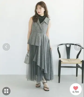 트위드 베스트 플레어 원피스