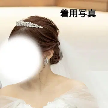 결혼식 결혼식 피로연 티아라 귀찌 목걸이 3종 세트