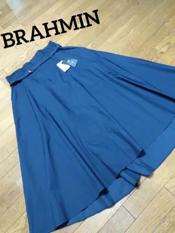 새상품 BRAHMIN 택 포함 네이비 롱 스커트 플레어 네이비