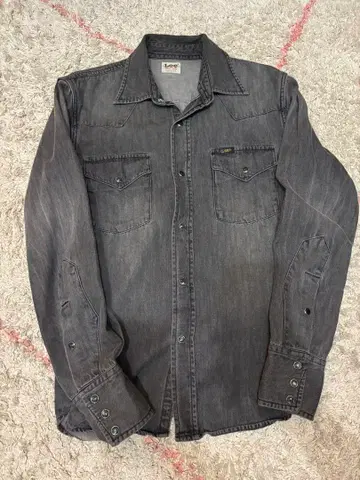 Lee 다크 그레이 데님 웨스턴 셔츠