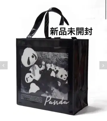 쿠로야나기 테츠코 라미네이티드 토트 PANDA 팬더 (블랙)