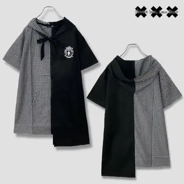 nier 체크 무늬 변형 셔츠 원피스