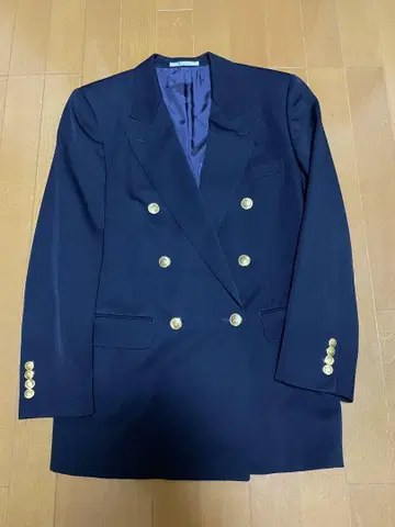 aquascutum 네이비 더블 자켓 네이비 골드 버튼