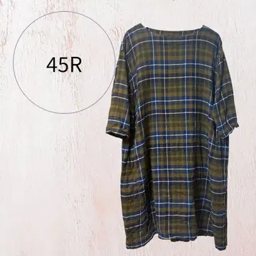 45R 이중직  체크 우마히코 드레스