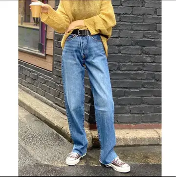 ungrid L evi's 별주 셀프 컷 스트레이트 데님