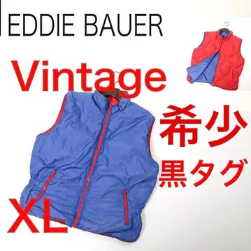 D5437-45 레어 블랙택 에디 바우어 구스 다운 베스트 리버서블