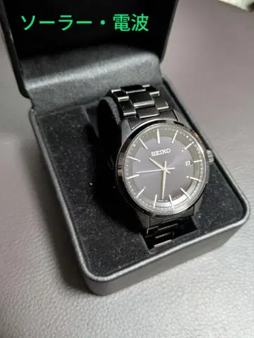 [ 고품질 ] 세이코 셀렉션 SBTM257 솔라 전파 올 블랙