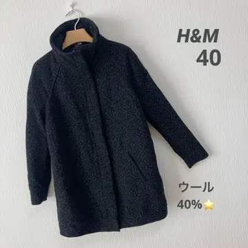 H&M 여성용 울 집업 코트 L 오픈 카라 등 2way 패턴 새상품급